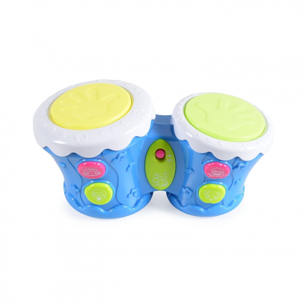 Moni Musikspielzeug Trommel HE0505, Musik Licht Trommelger&auml;usche Klatschtrommel blau 