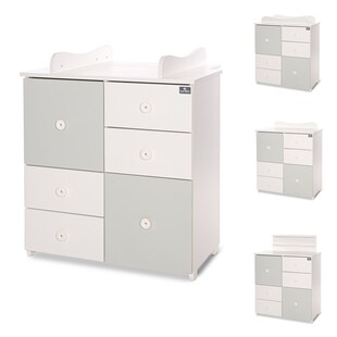Lorelli Kommode Cupboard 83 x 71 x 96 cm, 4 Schubladen, 2 Türen mit Regalboden grün 