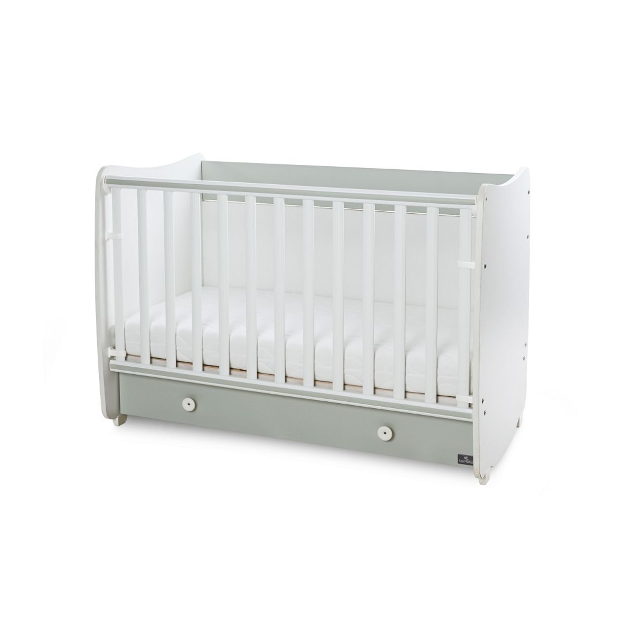 Lorelli Babybett Dream 60 x 120 cm umbaubar Schreibtisch Kinderbett Schaukelbett gr&uuml;n 
