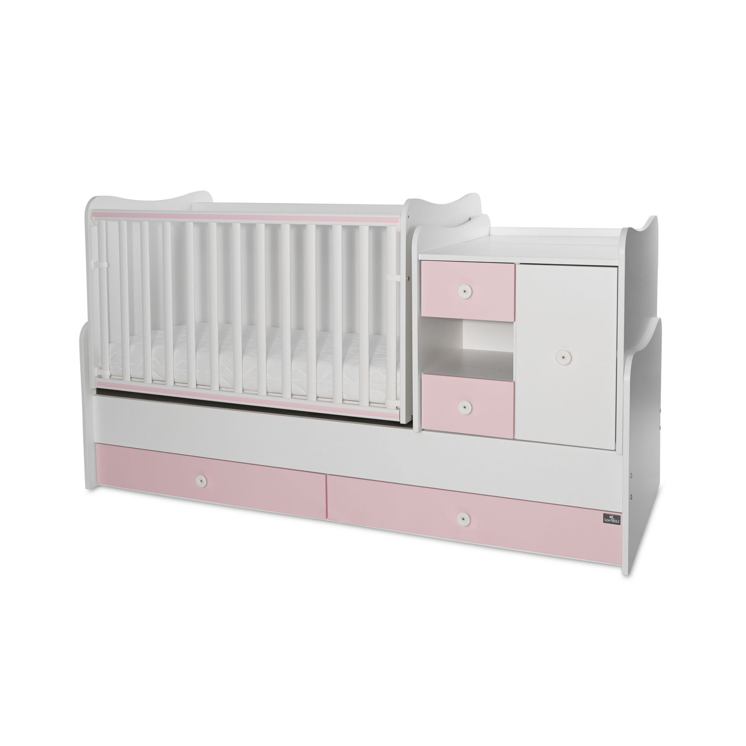Lorelli Babybett, Jugendbett 3 in 1 Mini Max umbaubar, f&uuml;r 2 Kinder gleichzeitig pink 