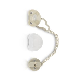 Cangaroo Schnuller, Schnullerkette Star, Schutzdeckel, Schnullerband, ab Geburt grau 