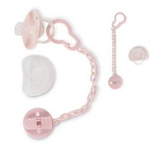 Cangaroo Schnuller, Schnullerkette Star, Schutzdeckel, Schnullerband, ab Geburt rosa 