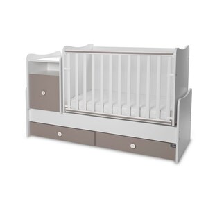Lorelli Babybett 4 in 1 Trend Plus NEW Schaukelfunktion Jugendbett Schreibtisch hellgrau 