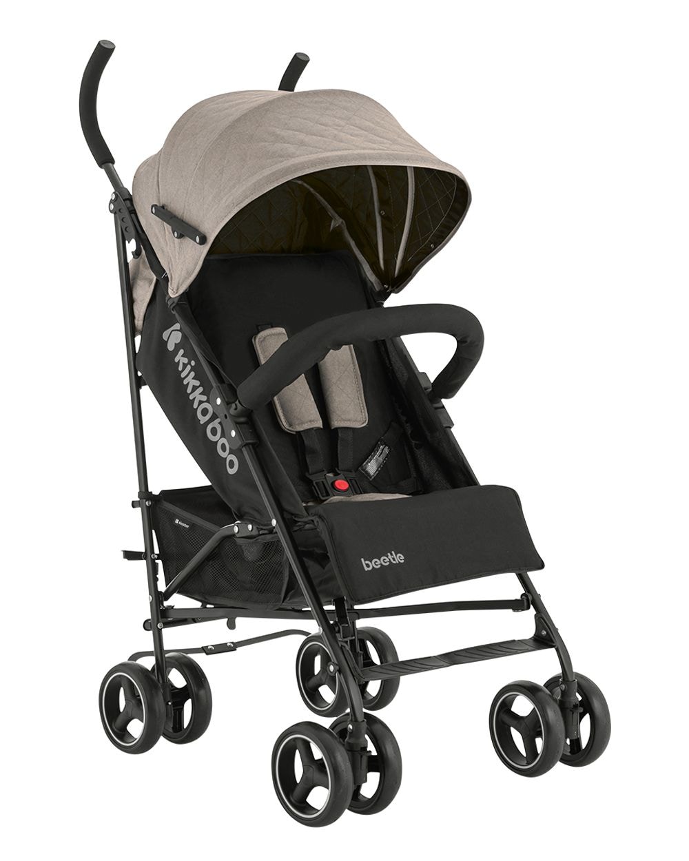 Kikkaboo Kinderwagen K&auml;fer, Stahlrahmen, Korb, abnehmbare Vorderr&auml;der, Fu&szlig;st&uuml;tze braun 