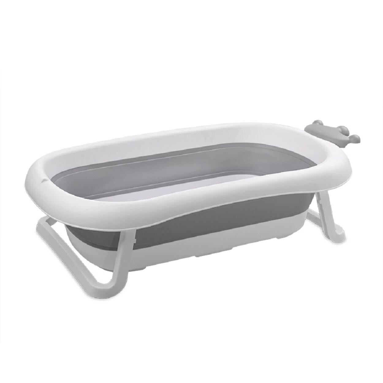 Babybadewanne Royal 83 cm faltbar, Kanalabdeckung, stabile Beine grau