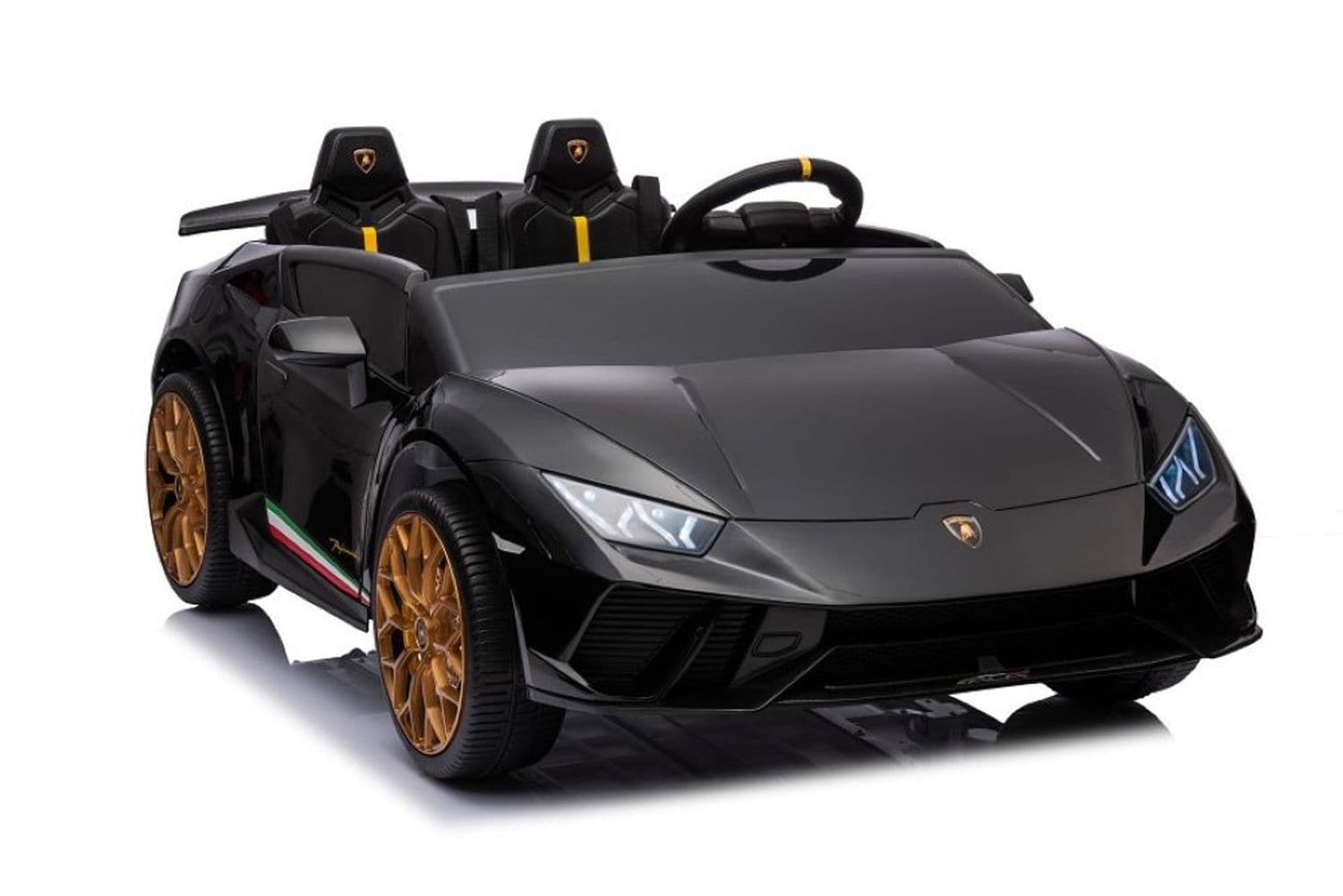 ES-Toys Kinder Elektroauto Lamborghini Huracan Spider Zweisitzer, EVA-Reifen schwarz 
