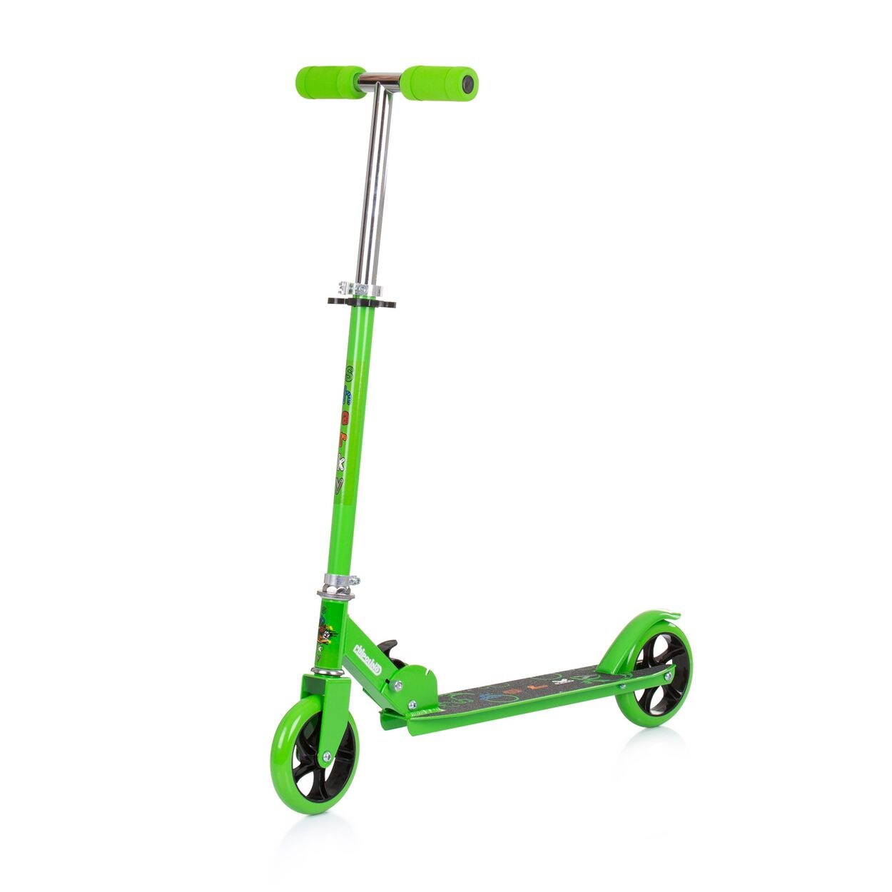 Kinderroller Sharky klappbar PU Räder ABEC-7 Lager Bremse verstellbar grün