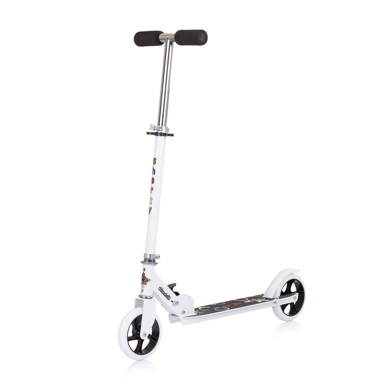 Kinderroller Sharky klappbar PU Räder ABEC-7 Lager Bremse verstellbar weiß