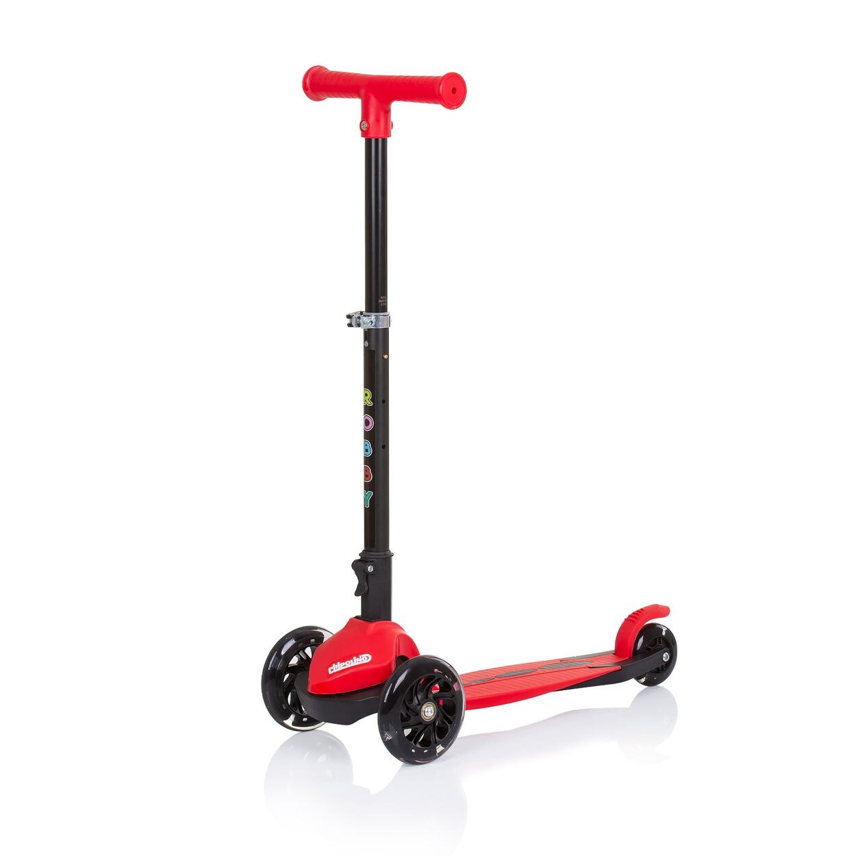 Kinderroller Robby 3 LED-Räder Lenker höhenverstellbar klappbar Bremse rot