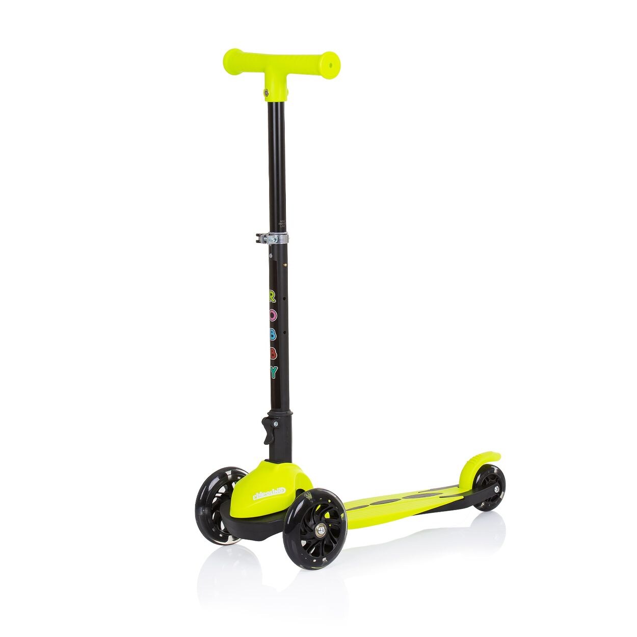 Kinderroller Robby 3 LED-Räder Lenker höhenverstellbar klappbar Bremse gelb