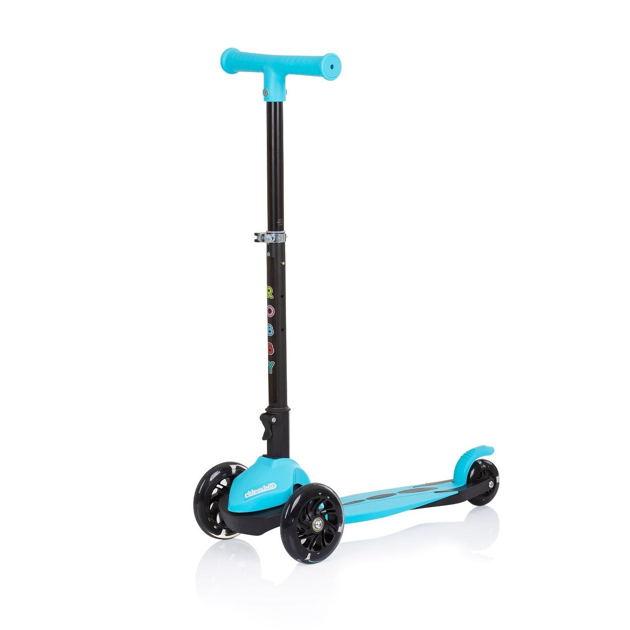Kinderroller Robby 3 LED-Räder Lenker höhenverstellbar klappbar Bremse blau