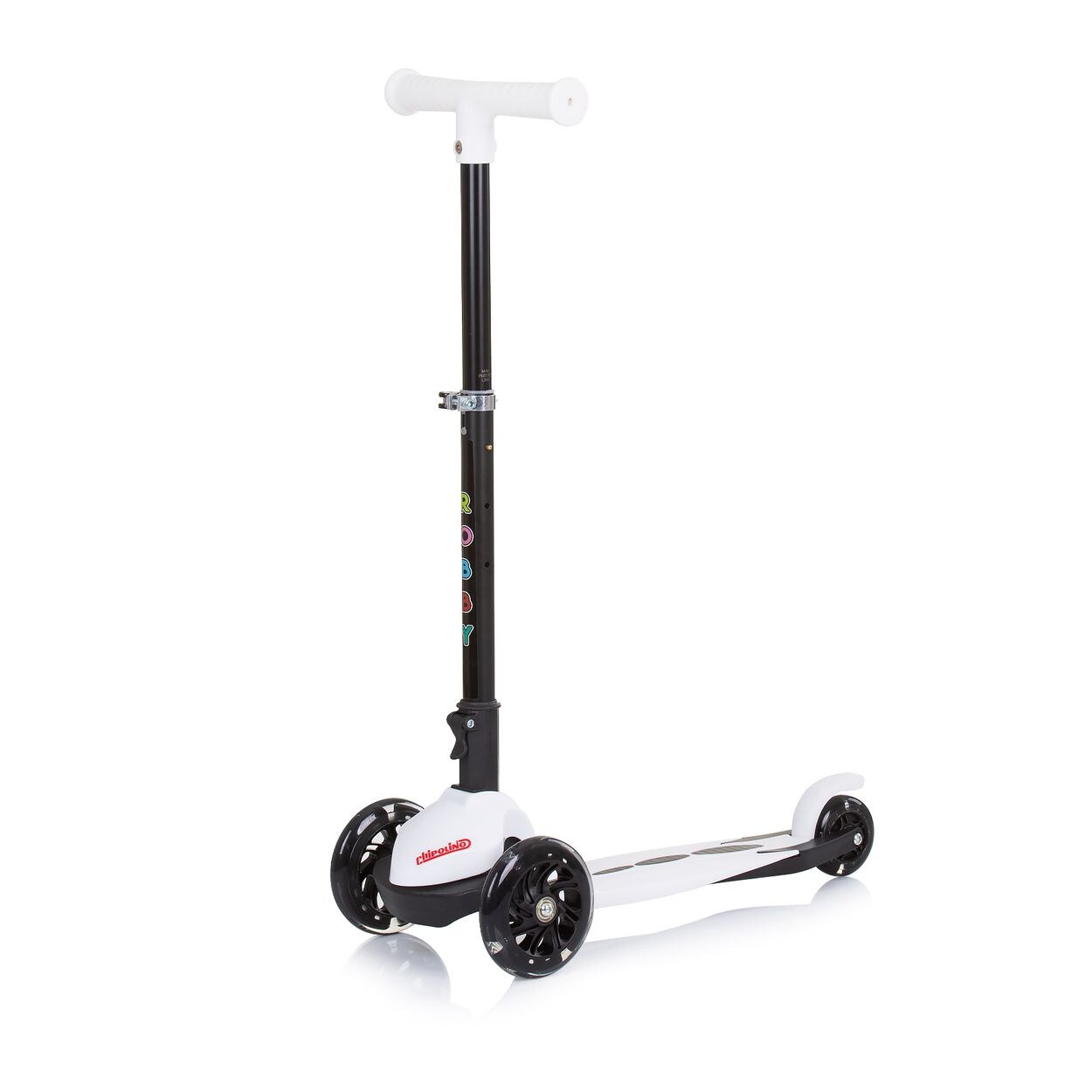 Kinderroller Robby 3 LED-Räder Lenker höhenverstellbar klappbar Bremse weiß