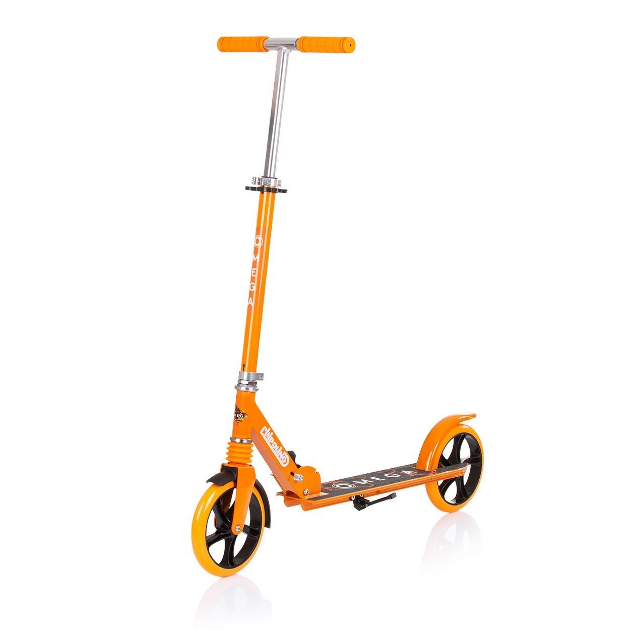 Kinderroller Omega PU Räder ABEC-7 Lager verstellbar faltbar Bremse orange