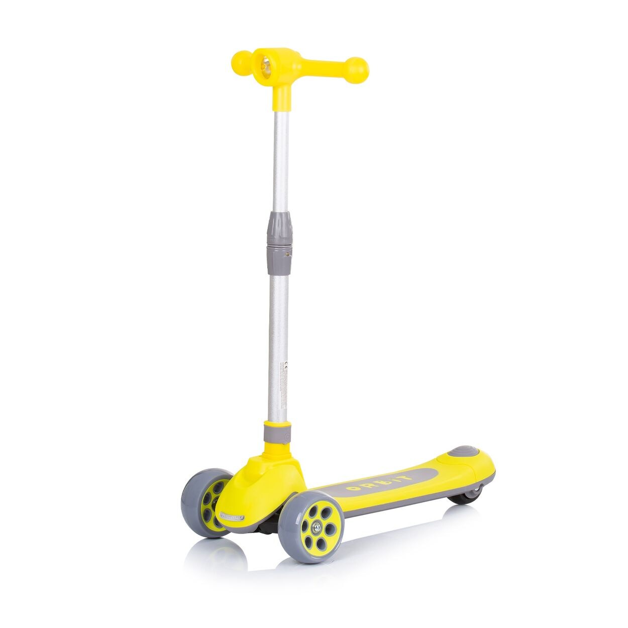 Kinderroller Orbit 3 LED-Räder Bremse Lenker höhenverstellbar klappbar gelb