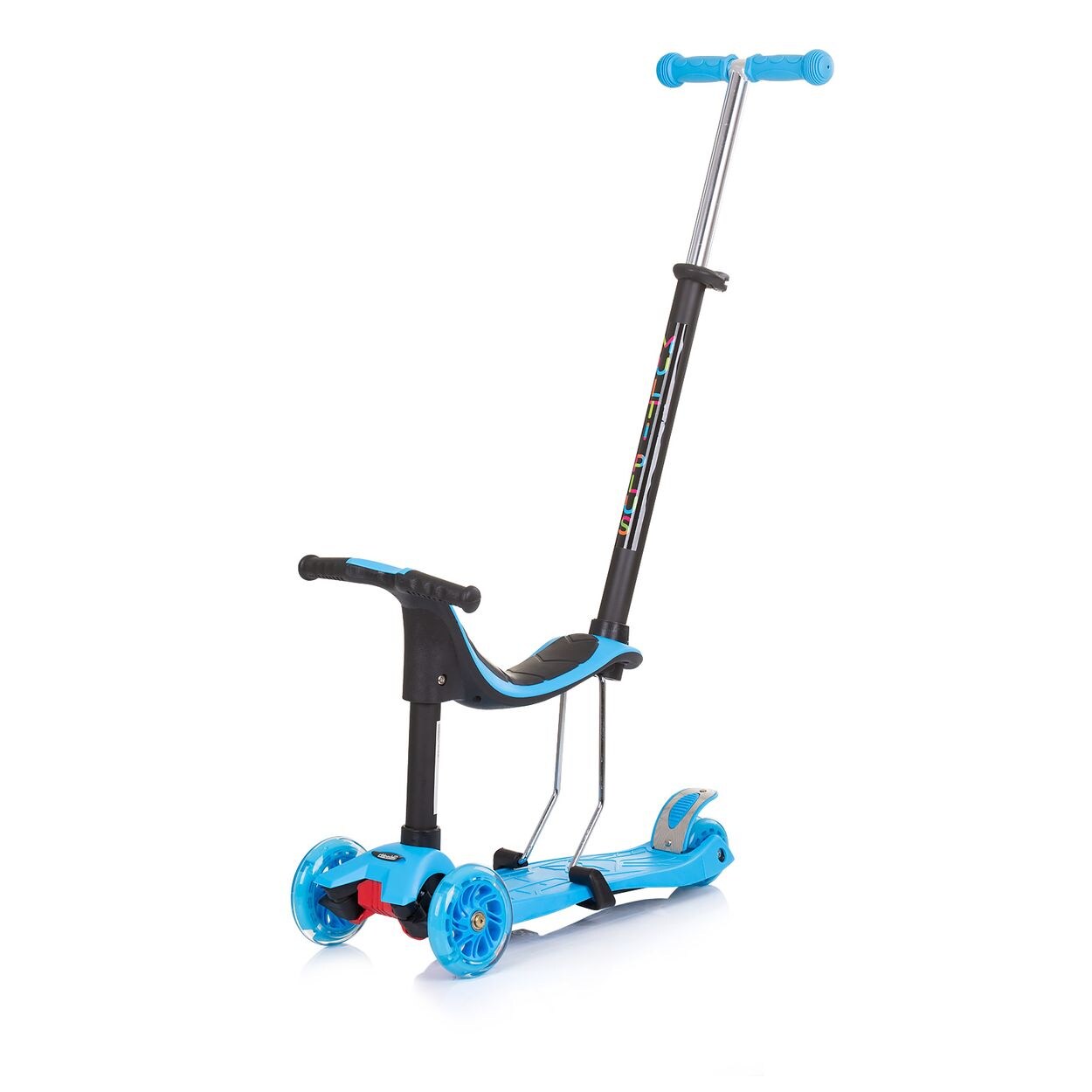 Kinderroller 3 in 1 Multi Plus 3 Räder, Laufrad, Roller, LED-Lichter blau