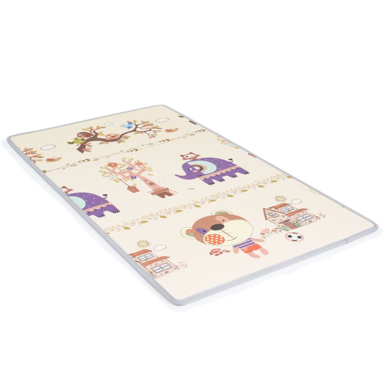 Spielmatte doppelseitig 180 x 100 cm zum Aufrollen wasserdicht rutschfest beige