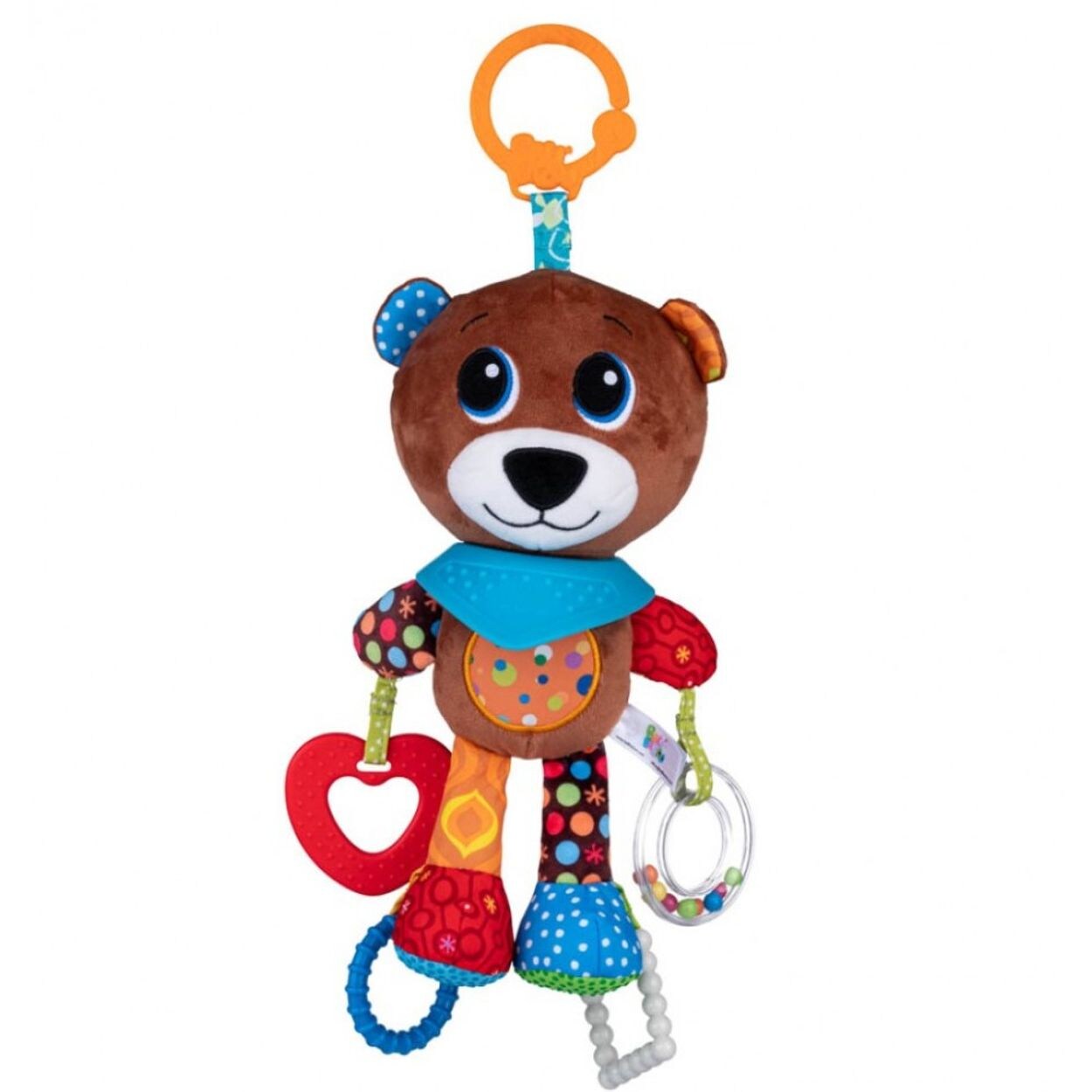 Baby Plüsch-Teddy 81132 Rassel Greifling C-Ring Beißring Kuscheltier braun