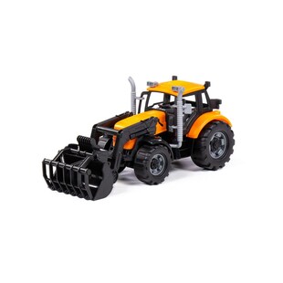 Polesie Spielzeug Traktor 91758, Schließschaufel, Radlader, Schwungantrieb orange 