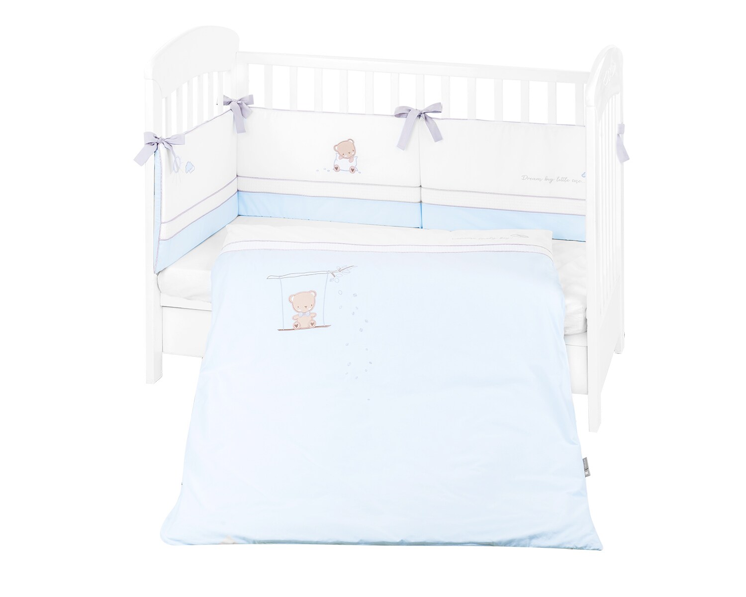Kikkaboo Babybettw&auml;sche Set Dream Big 3-teilig Decke 135 x 95 f&uuml;r Bett 140 x 70 blau 