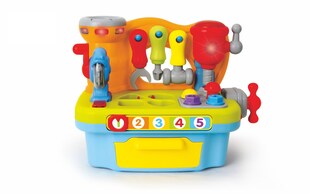 Moni Kinder-Miniwerkstatt Kinderwerkzeug Musik Licht Schrauben Formsortierspiel bunt 