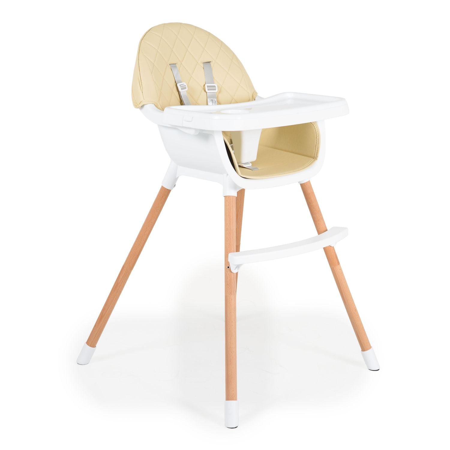 Cangaroo Kinderhochstuhl Gelato 2 in 1 Gurt, Kinderstuhl, Tisch verstellbar beige 