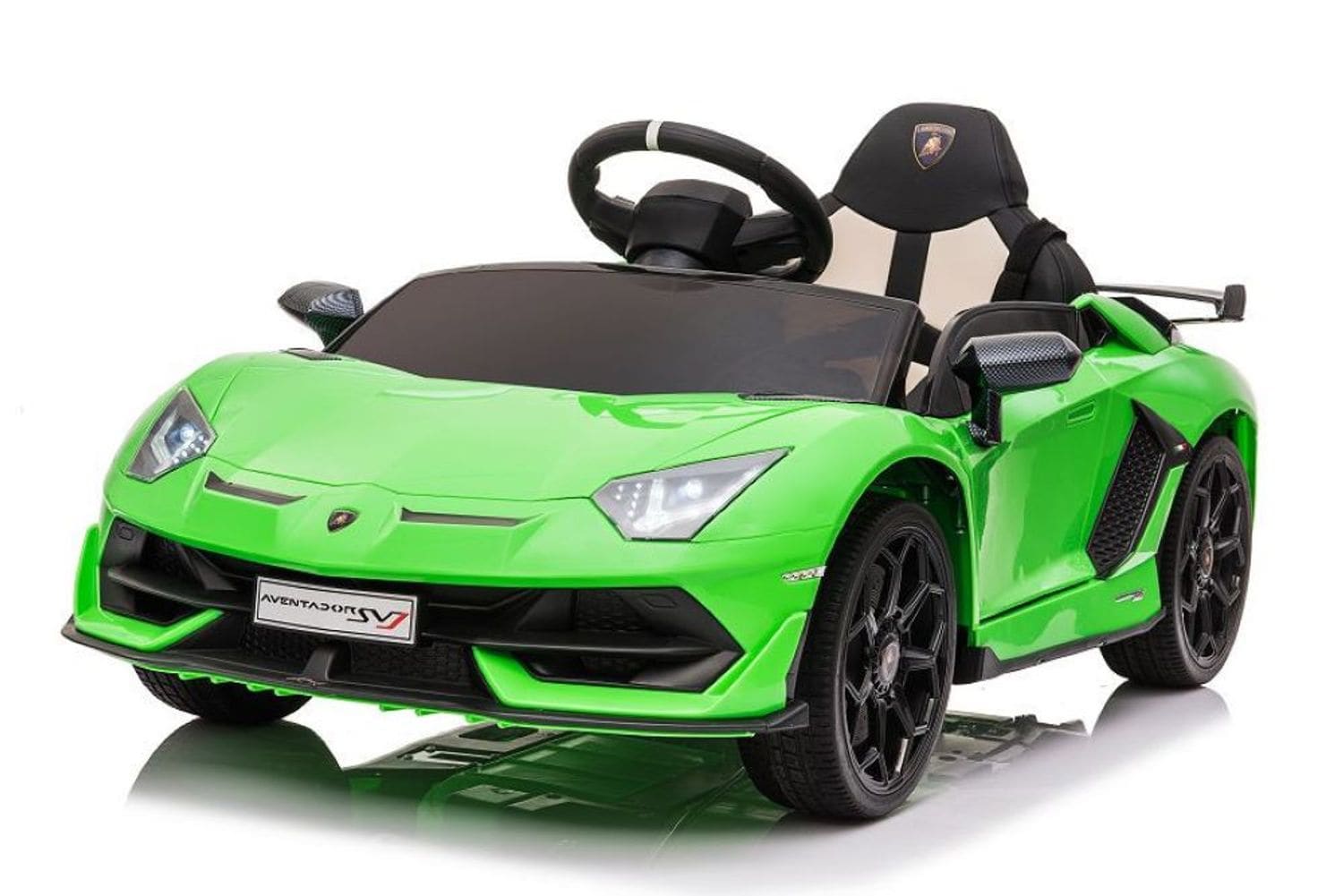 ES-Toys Kinder Elektroauto Lamborghini Aventador SVJ EVA-Reifen Sicherheitsgurt gr&uuml;n 