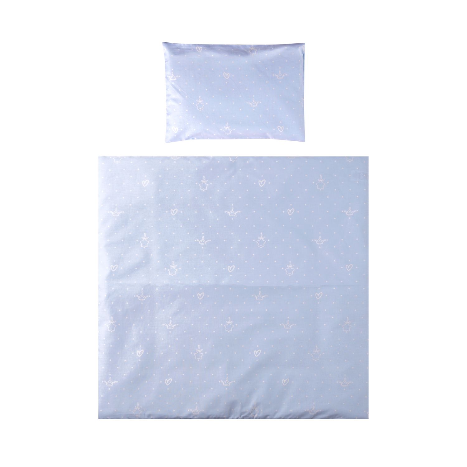 Lorelli Babybettw&auml;sche-Set Eva 5-tlg Decke 75 x 75 cm, Kissen 29 x 42 cm, Bez&uuml;ge hellblau 