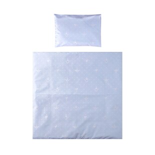 Lorelli Babybettwäsche-Set Eva 5-tlg Decke 75 x 75 cm, Kissen 29 x 42 cm, Bezüge hellblau 