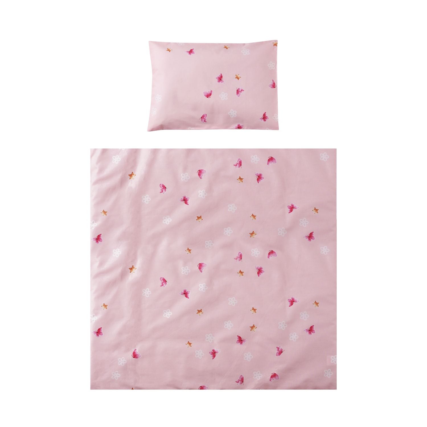 Lorelli Babybettw&auml;sche-Set Eva 5-tlg Decke 75 x 75 cm, Kissen 29 x 42 cm, Bez&uuml;ge pink 