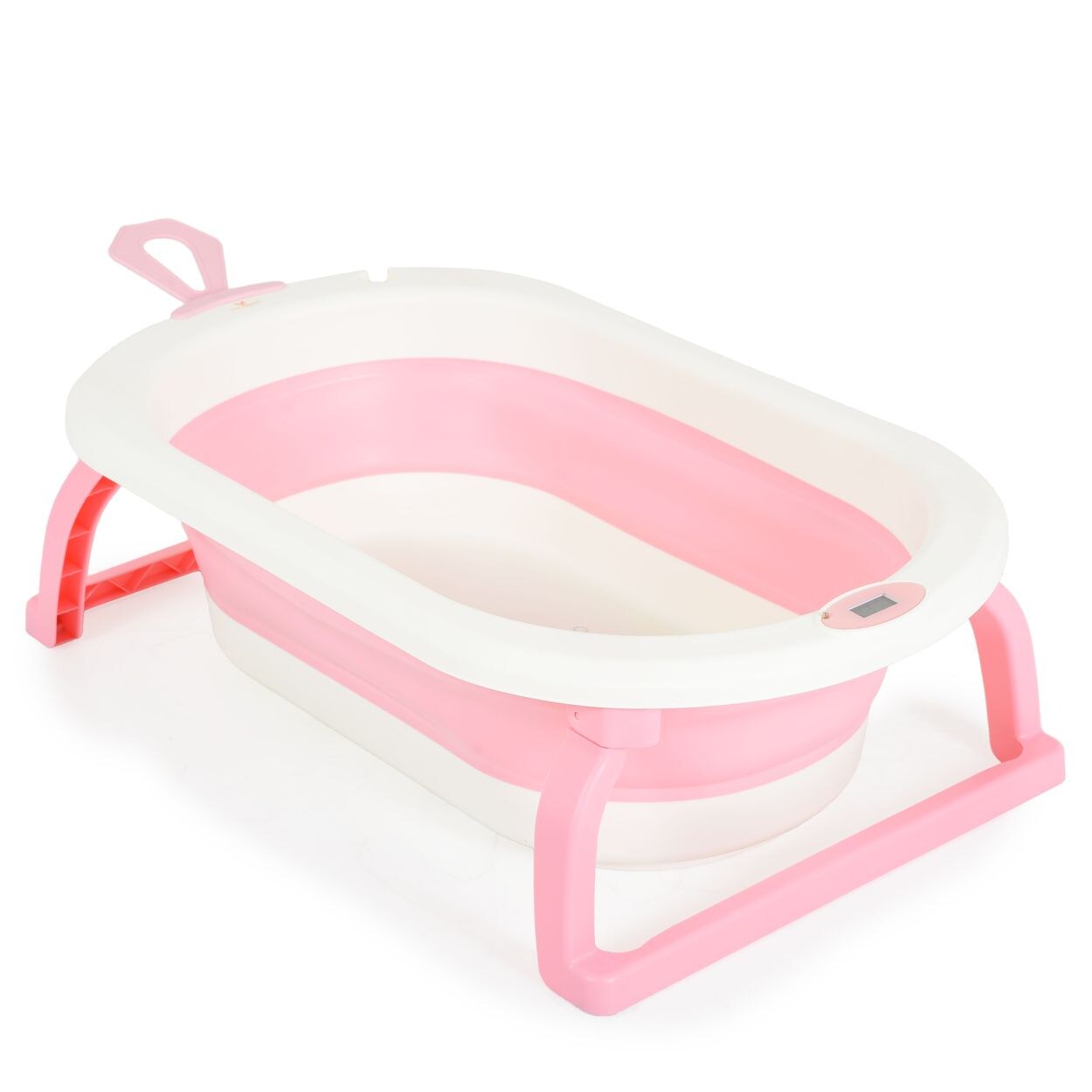 faltbare Babybadewanne Terra Digitalthermometer 87 cm lang Wasserablauf rosa