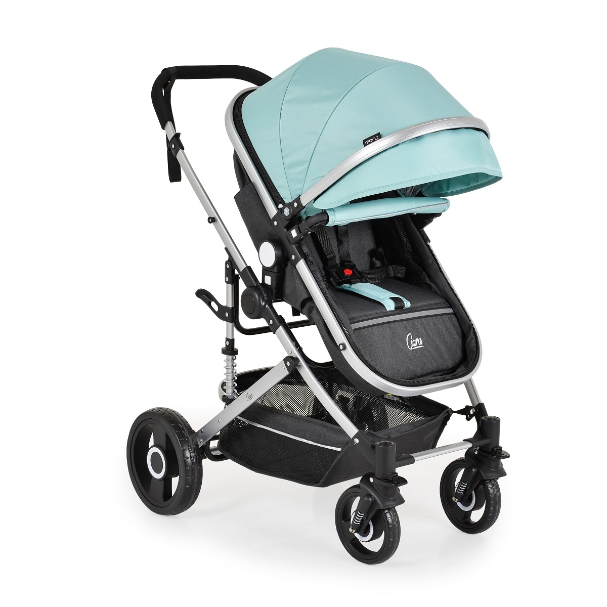 Moni Kinderwagen Ciara Tragetasche Sportsitz Wickeltasche faltbar Sitz umkehrbar blau schwarz 