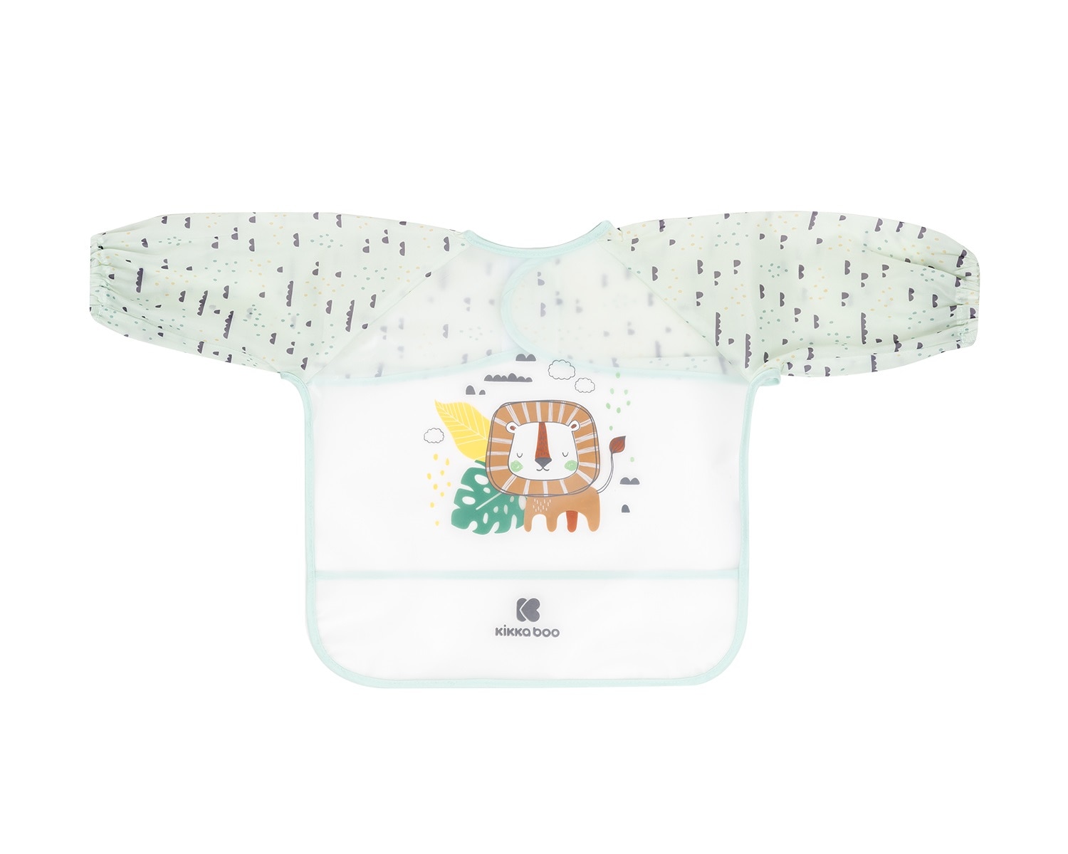 Kikkaboo Babylatz Savanna langarm mit Kr&uuml;melf&auml;nger, wasserdicht, Selbstverschluss hellgr&uuml;n 