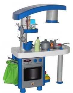 Polesie Kinderküche 56290 Eco 92 cm Backofen Herd Spülbecken Müllsack Zubehör grau 