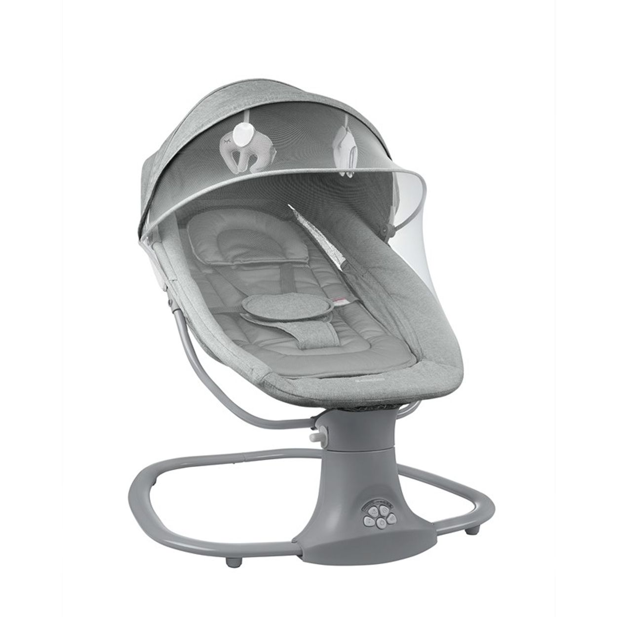 Kikkaboo Babywippe Winks 2 in 1 Stuhl, Moskitonetz, ?Timer, Musik, Fernbedienung grau 