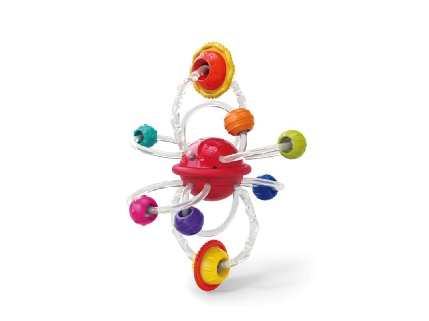 Babyrassel, Greifling Planeten E7998 Beißring Lernspielzeug Handfangball bunt