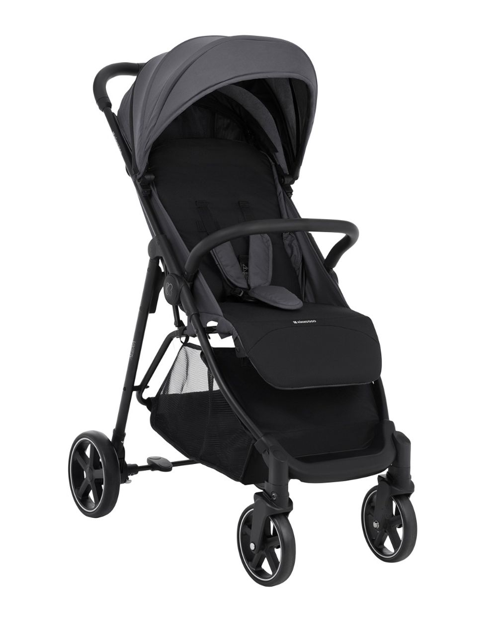Kikkaboo Kinderwagen, Buggy Alexa 22 kg faltbar, R&uuml;ckenlehne verstellbar, Gurt dunkelgrau 