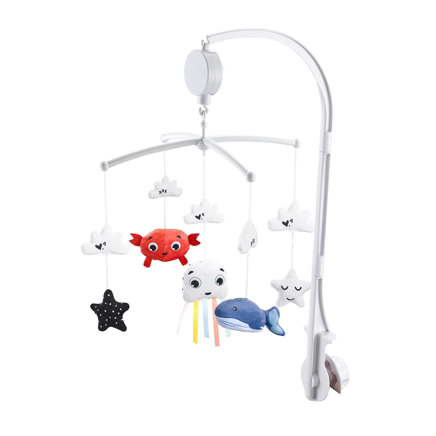 Chipolino Musik Mobile Wolken Melodien, Figuren abnehmbar, Aufzugsmechanismus wei&szlig; 