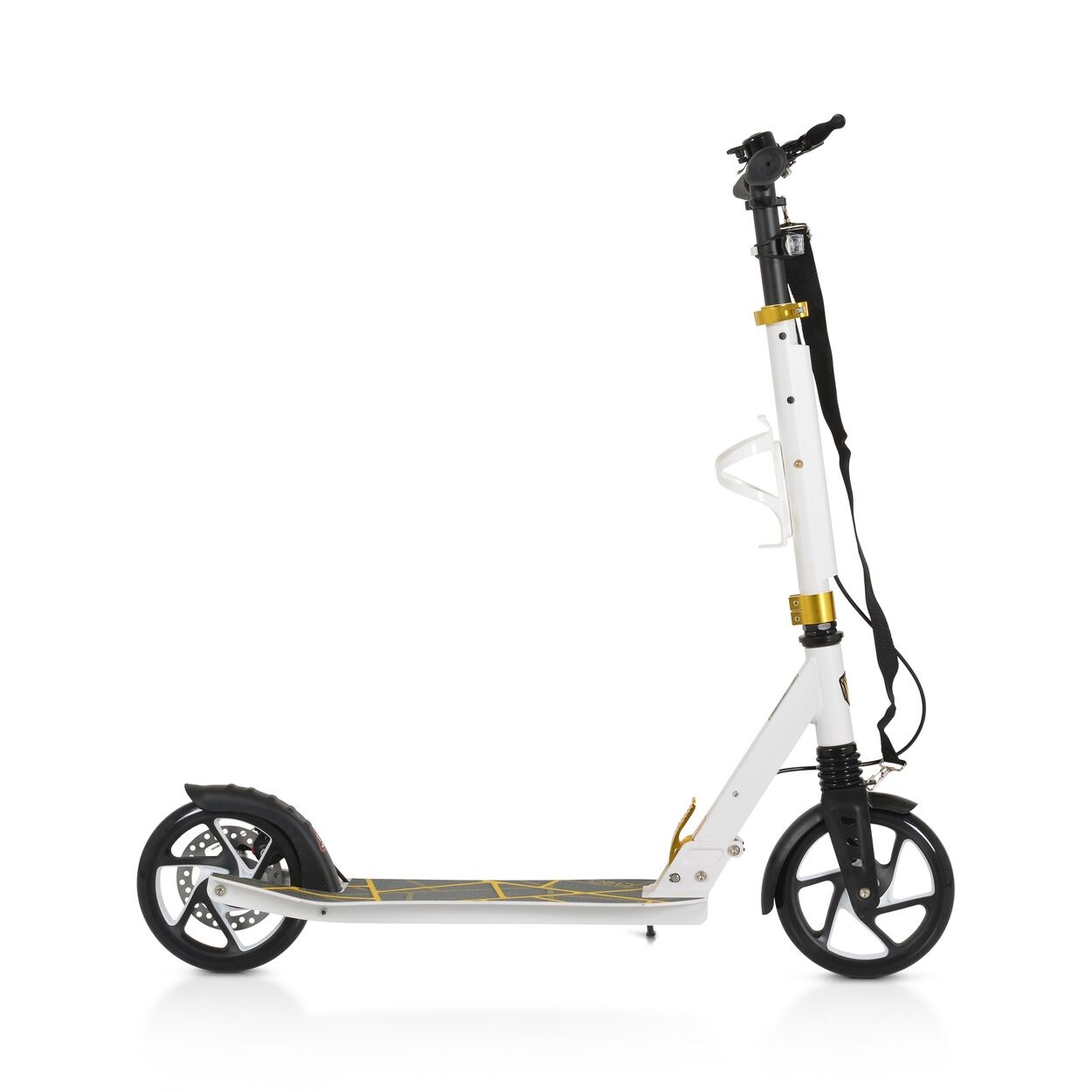 Kinderroller Chic PU-Räder, LED-Licht, ABEC-7 Lager, Seitenständer, faltbar weiß