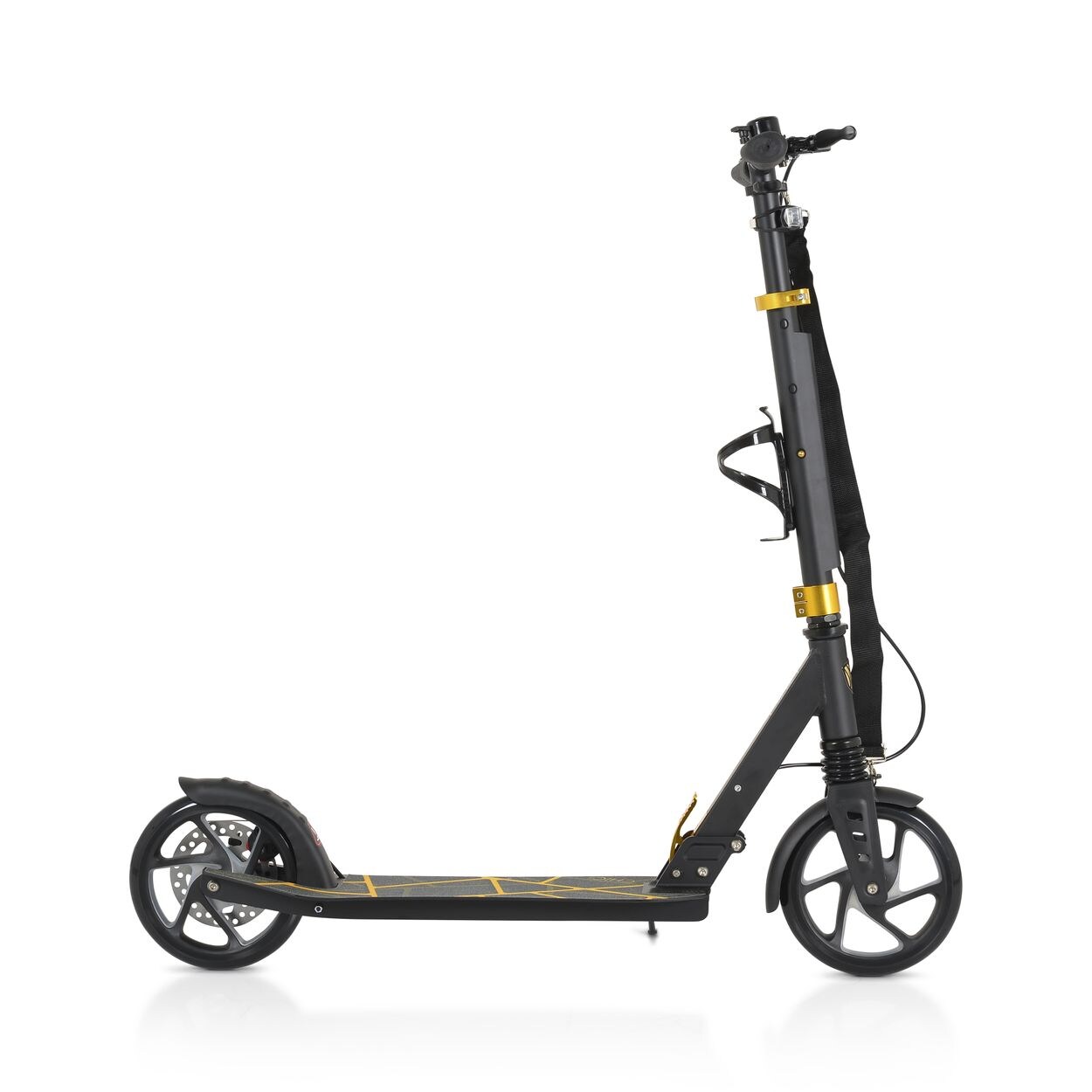 Kinderroller Chic PU-Räder, LED-Licht, ABEC-7 Lager, Seitenständer, faltbar schwarz