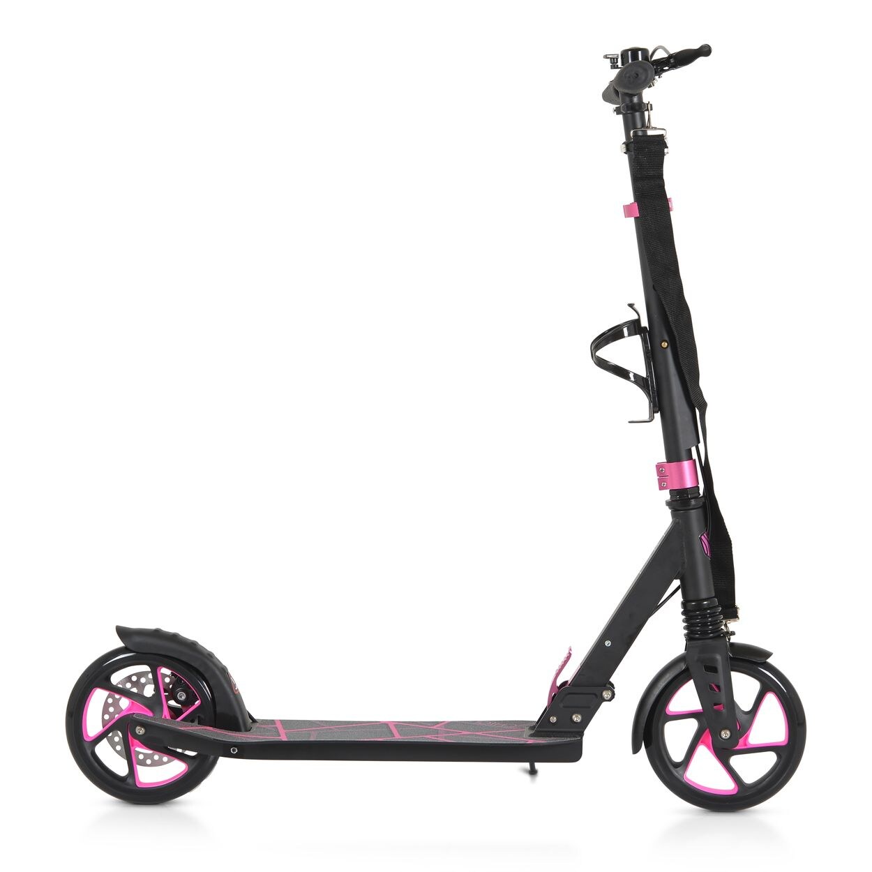 Kinderroller Chic PU-Räder, LED-Licht, ABEC-7 Lager, Seitenständer, faltbar pink
