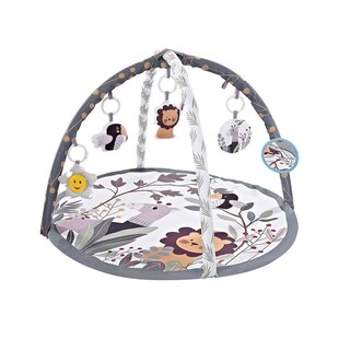 Chipolino Spielbogen Tiere, Musikfunktion, 5 Hängespielzeuge, Krabbeldecke grau 