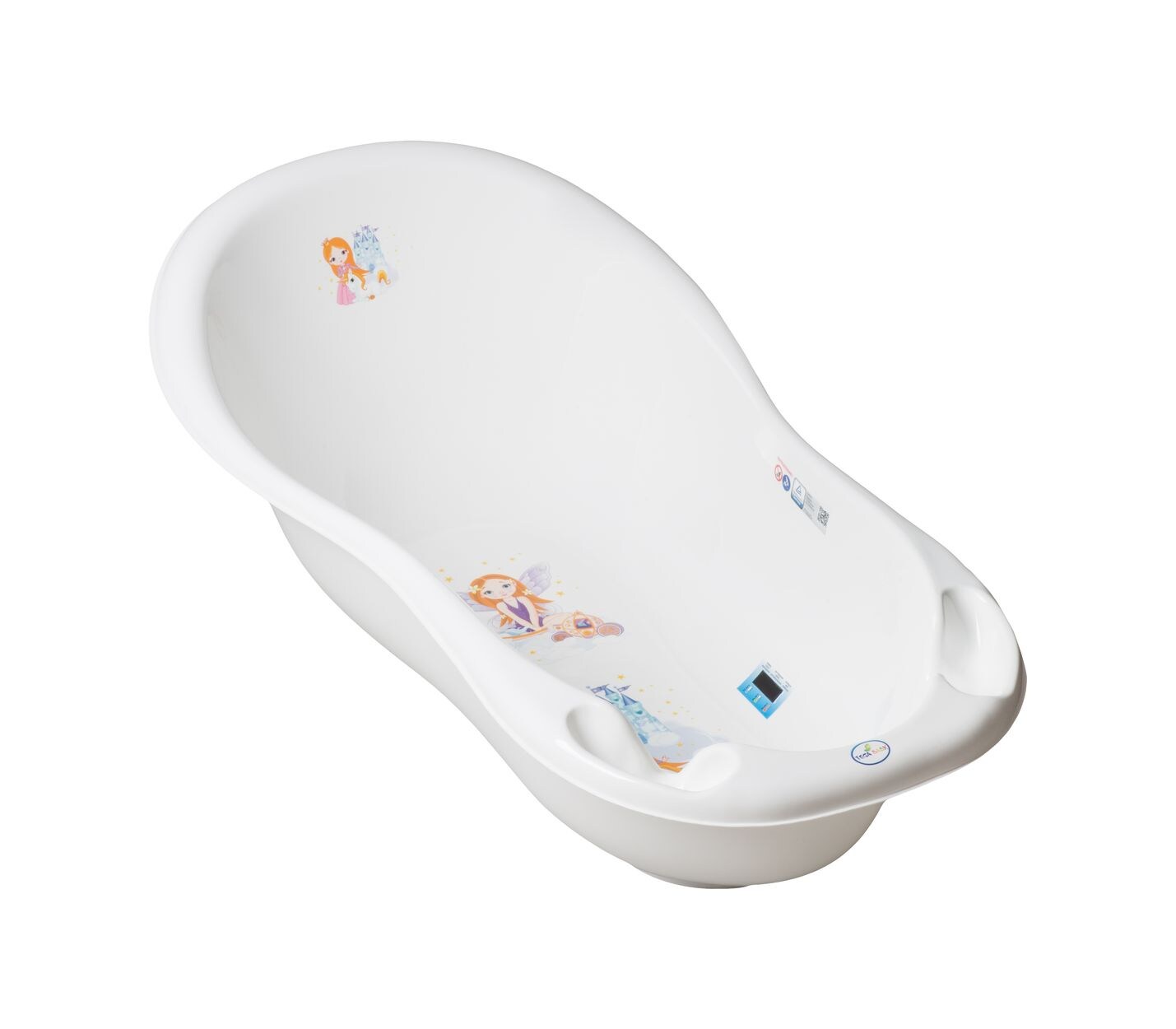 Babybadewanne Marea Prinzessin 102 cm, Thermometer, Ablagefächer weiß