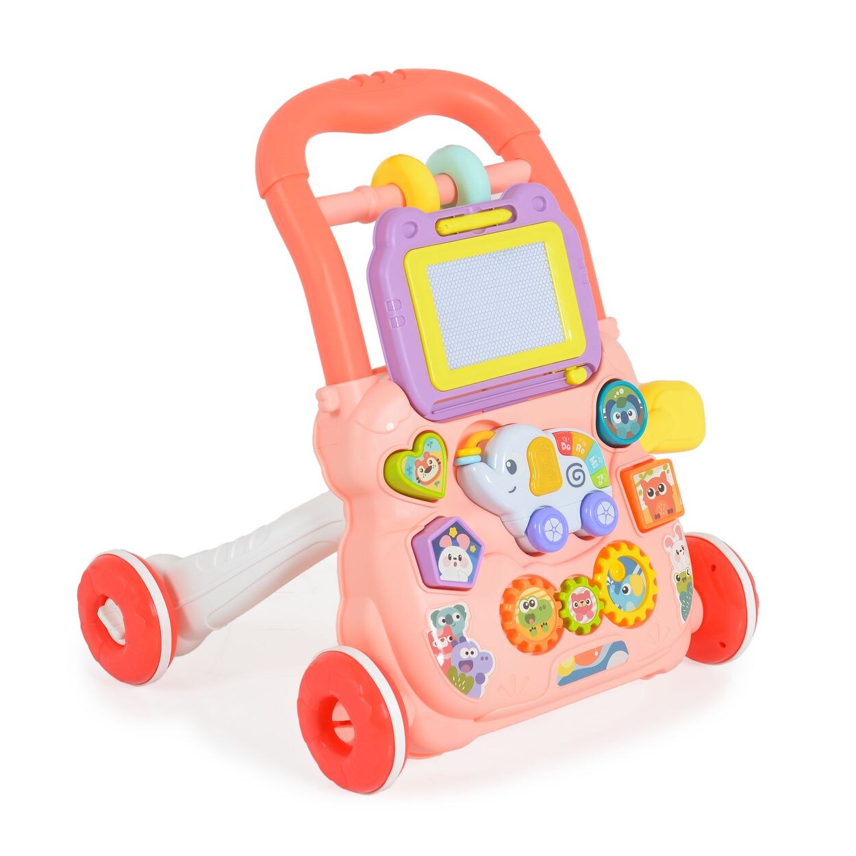 Lauflernwagen Elefant, Formsortierer, Maltafel, Musikfunktion, ab 12 Monate rosa
