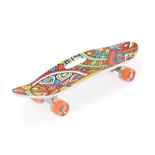 Byox Skateboard 26 Zoll mit Griff PU-Leuchträder ABEC-7 Aluminium 100 kg LED rot 