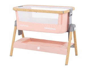 Kikkaboo Beistellbett Nanna Matratze höhenverstellbar Moskitonetz Räder Korb pink 