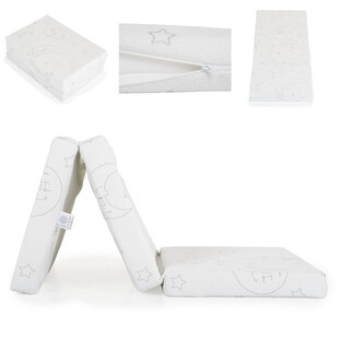 Moni Babybett Faltmatratze, Klappmatratze Snooze 120 x 60 x 6 cm, Bezug waschbar weiß 