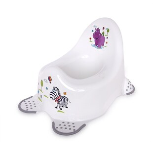 Lorelli Töpfchen Hippo, Anti-Rutsch-Gummi-Füße, lustige Motive, Spritzschutz weiß grau 
