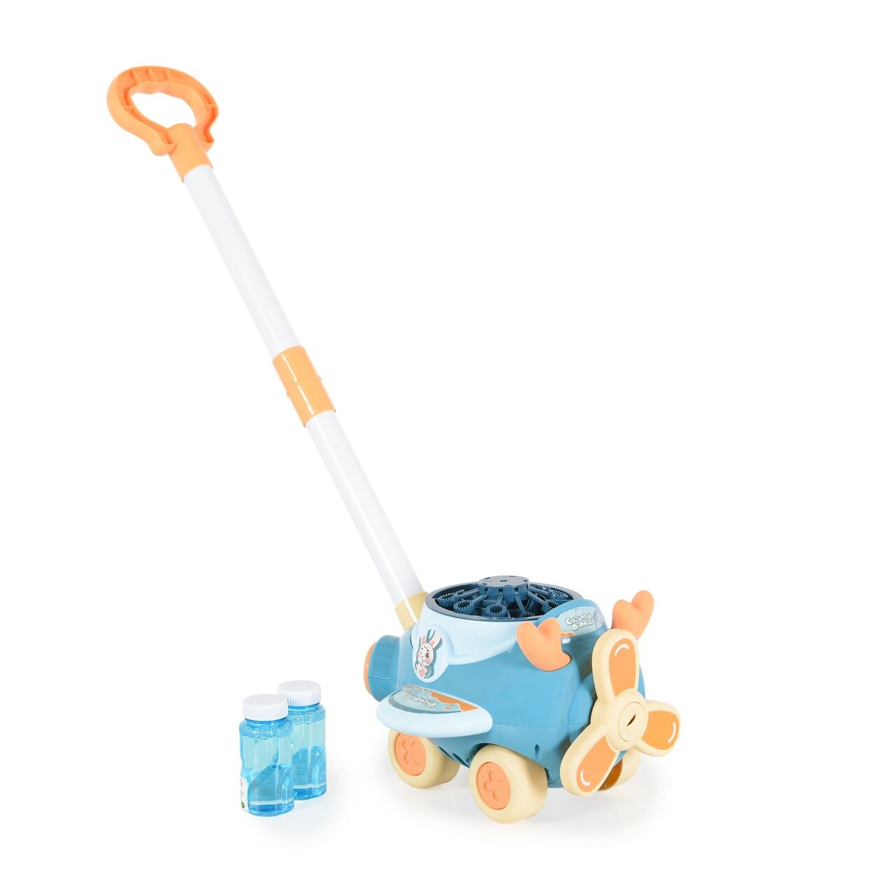 Schiebespielzeug Flugzeug Seifenblasen, für drin und draußen, Höhe 46,5 cm blau