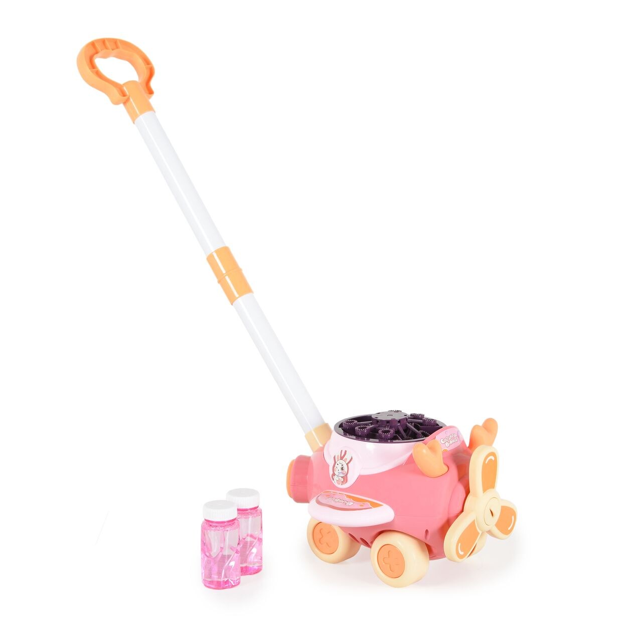 Schiebespielzeug Flugzeug Seifenblasen, für drin und draußen, Höhe 46,5 cm rosa