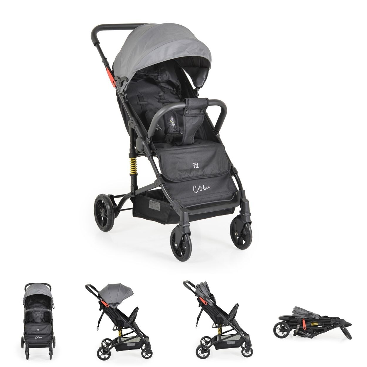 Kinderwagen Buggy Colibri, faltbar, verstellbar, 5-Punkt-Gurt, ab 6 Monaten grau